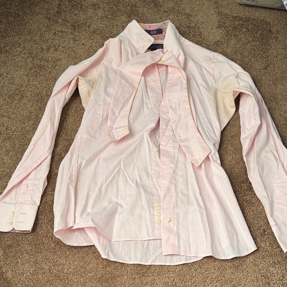 Pink traditional button down show shirt